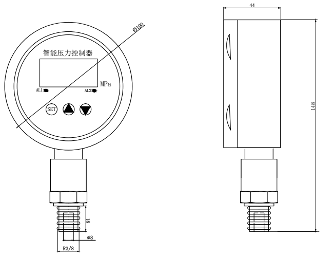 BPK104PT/105PT平膜型压力控制器(图3)