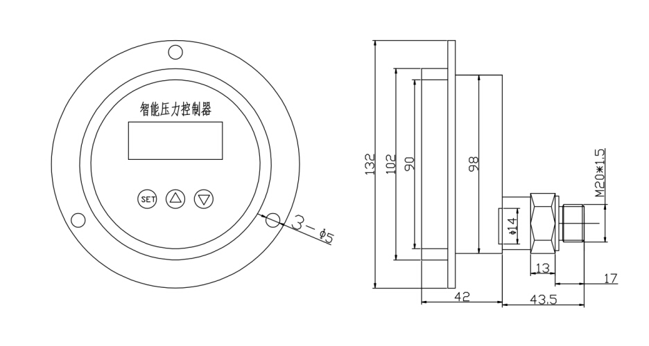 BPK104Z/105Z轴向智能数显压力控制器(图2)