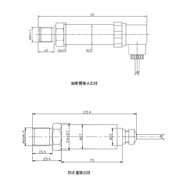 CYB13PC齐平膜式压力变送器(图2)