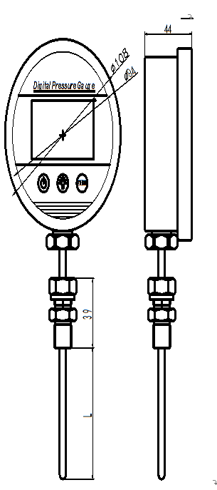 CYB108B-PT100数字显示温度表(图2)